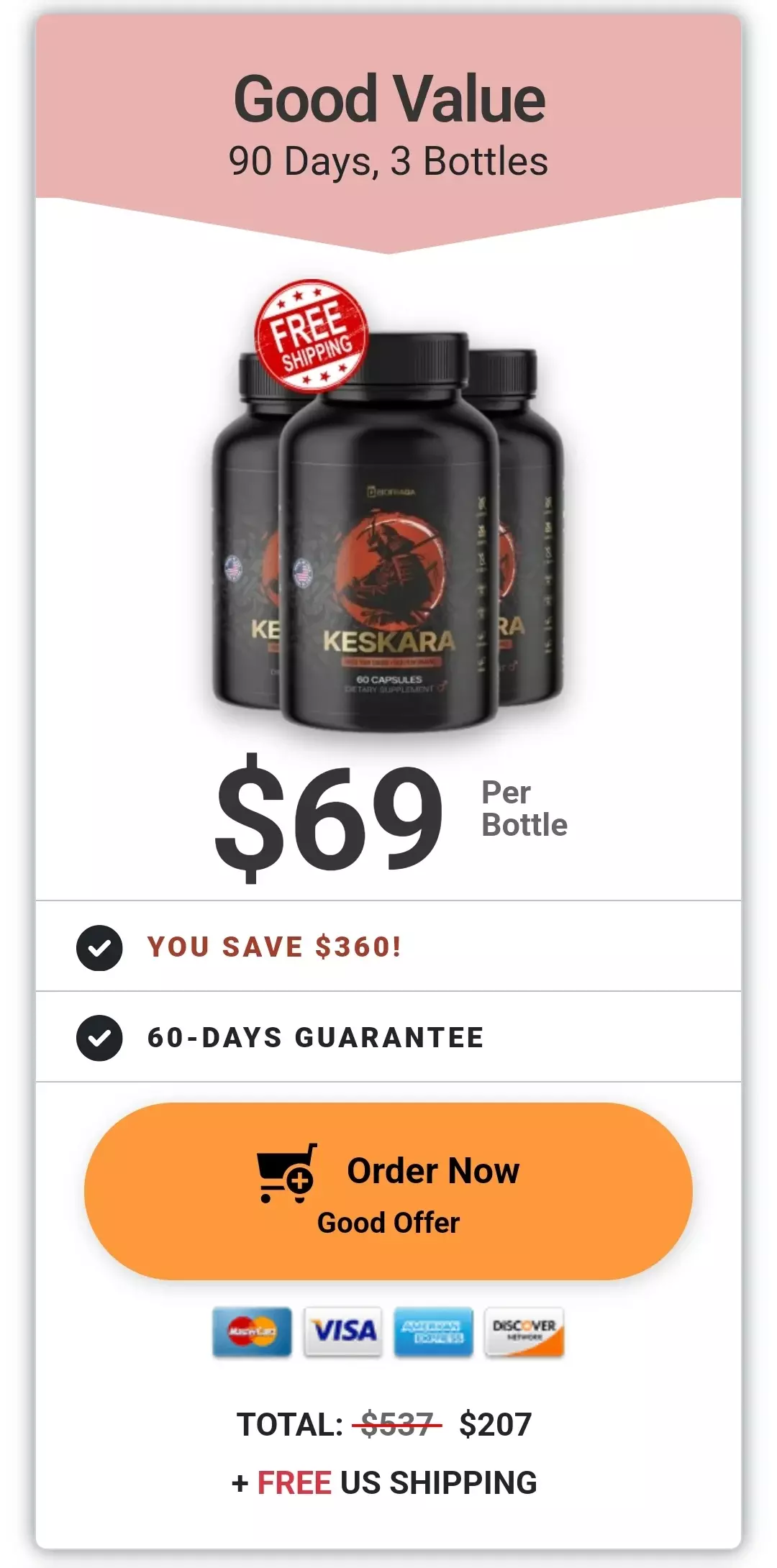 Keskara™ 3 bottles pricing